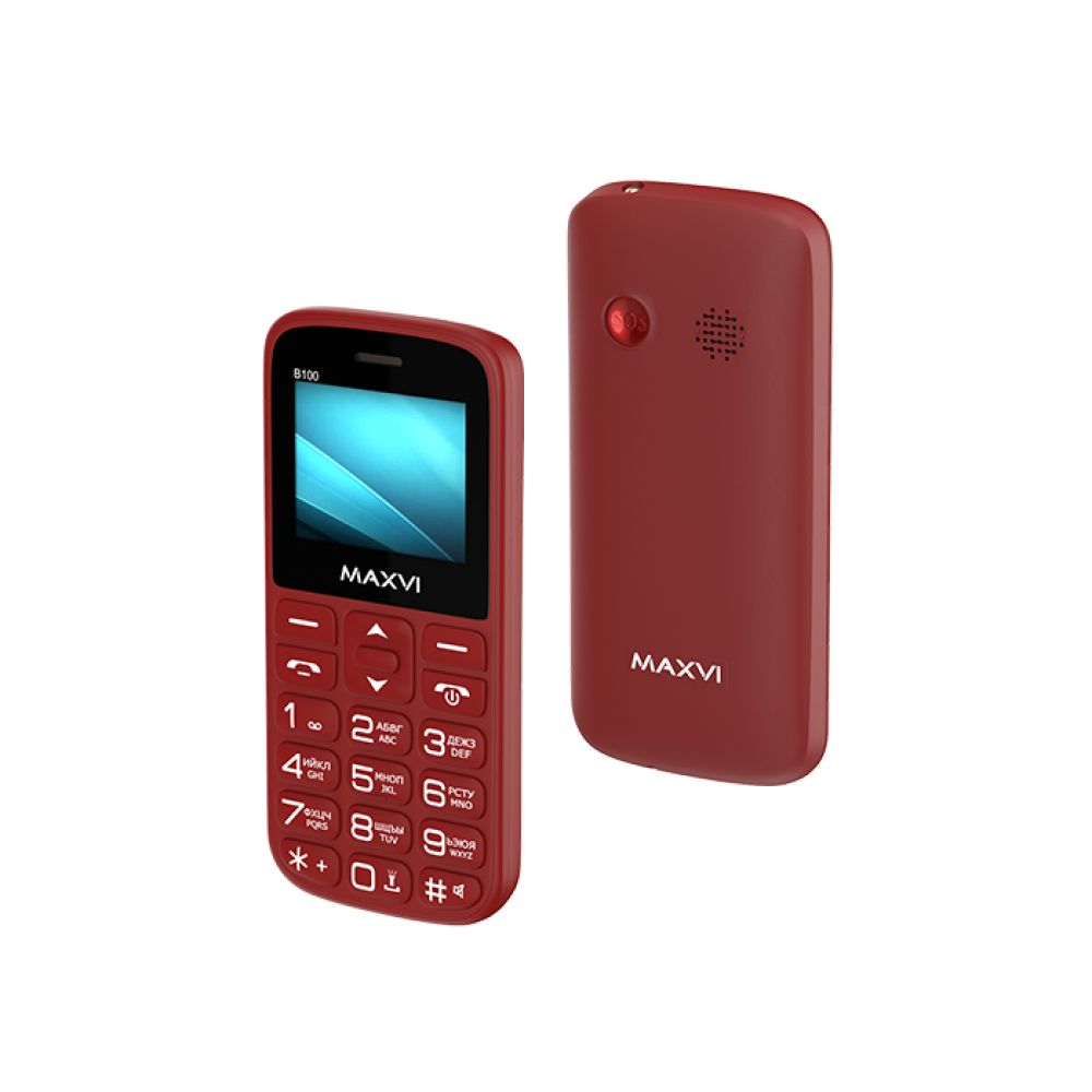 Сотовый телефон MAXVI B100 DS Wine Red – характеристики на Мегамаркет