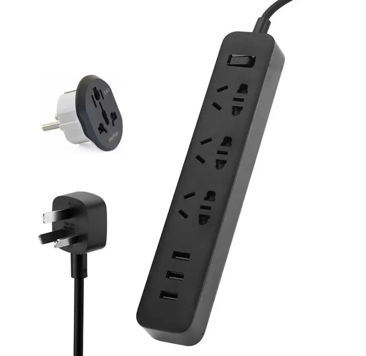 Удлинитель Xiaomi Power Strip (3 розетки+3 USB, черный) XMCXB01QM