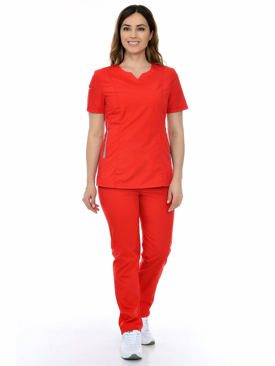 Костюм медицинский женский MedicalWear Инвитро-2 122 красный 40 RU - купить  в Москве, цены на Мегамаркет | 600004985913