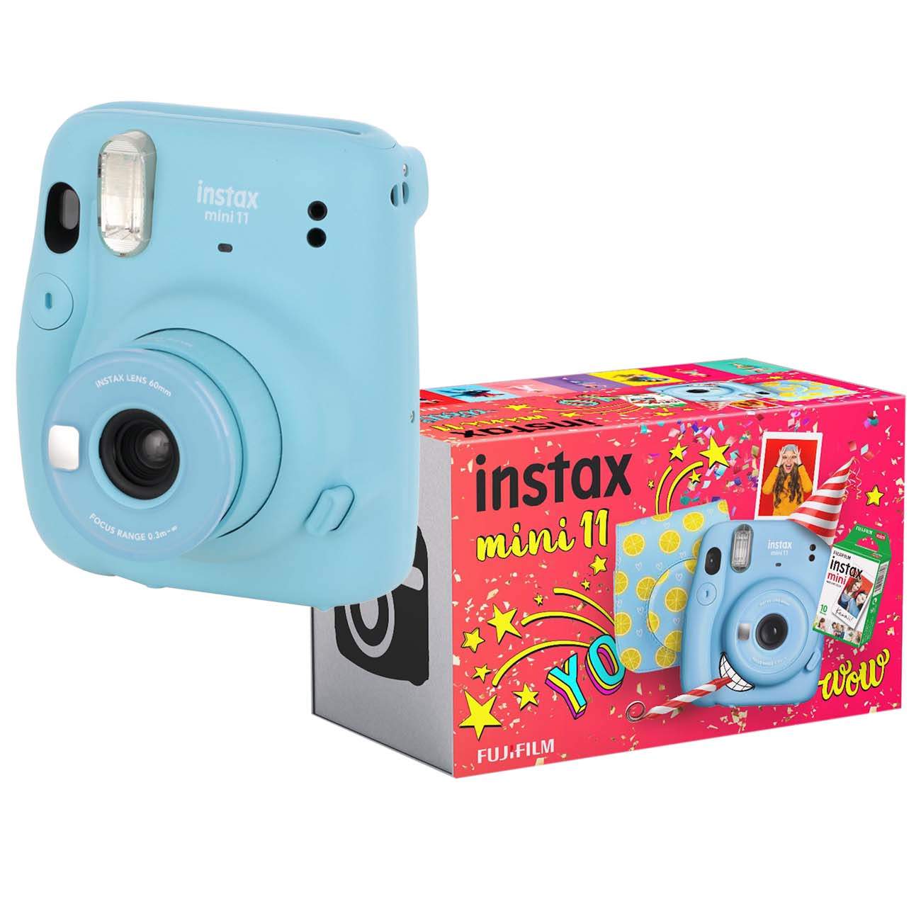 Фотоаппарат моментальной печати Fujifilm Instax Mini 11 Blue (Party Set) -  отзывы покупателей на маркетплейсе Мегамаркет | Артикул: 100027394848