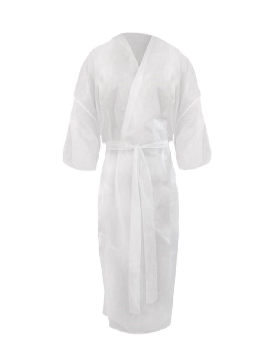 Халат одноразовый Кимоно с рукавами спанлейс белый 5 шт. - купить в  интернет-магазинах, цены на Мегамаркет | одноразовое белье 14286