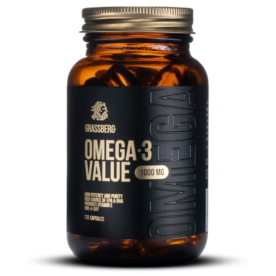 Grassberg Omega-3 Value 30% 1000 mg - 120 капсул - купить в Москве, цены на  Мегамаркет | 600003179783