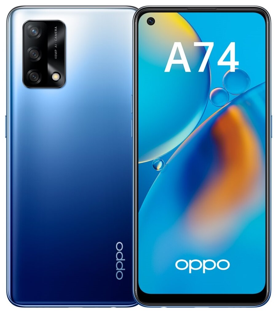 Смартфон Oppo A74 4/128GB Blue – купить в Москве, цены в интернет-магазинах  на Мегамаркет