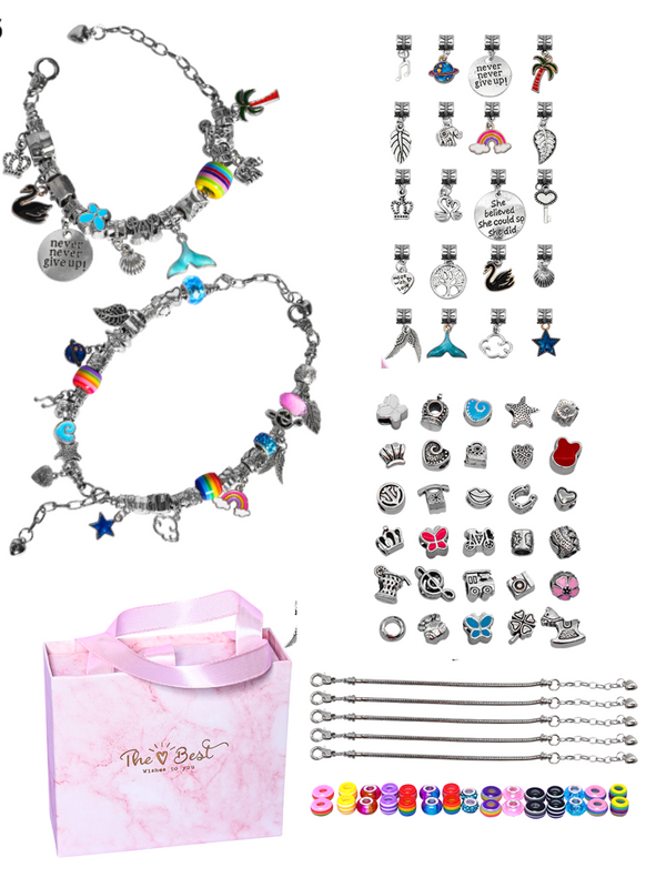 Купить набор для создания браслетов с шармами/набор для плетения браслетовдля девочек, цены на Мегамаркет