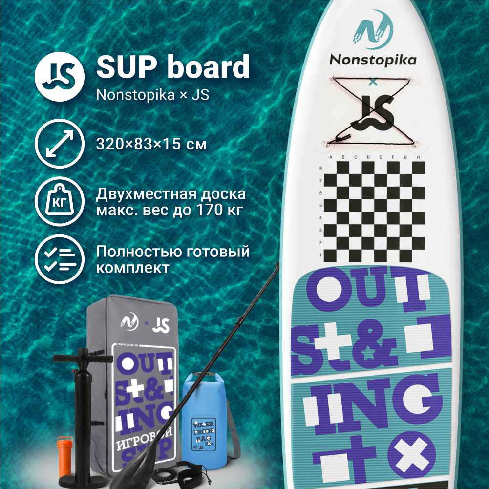 Доска для SUP-серфинга JS Nonstopika Board Play Sup - купить в Москве, цены  на Мегамаркет | 600012993819