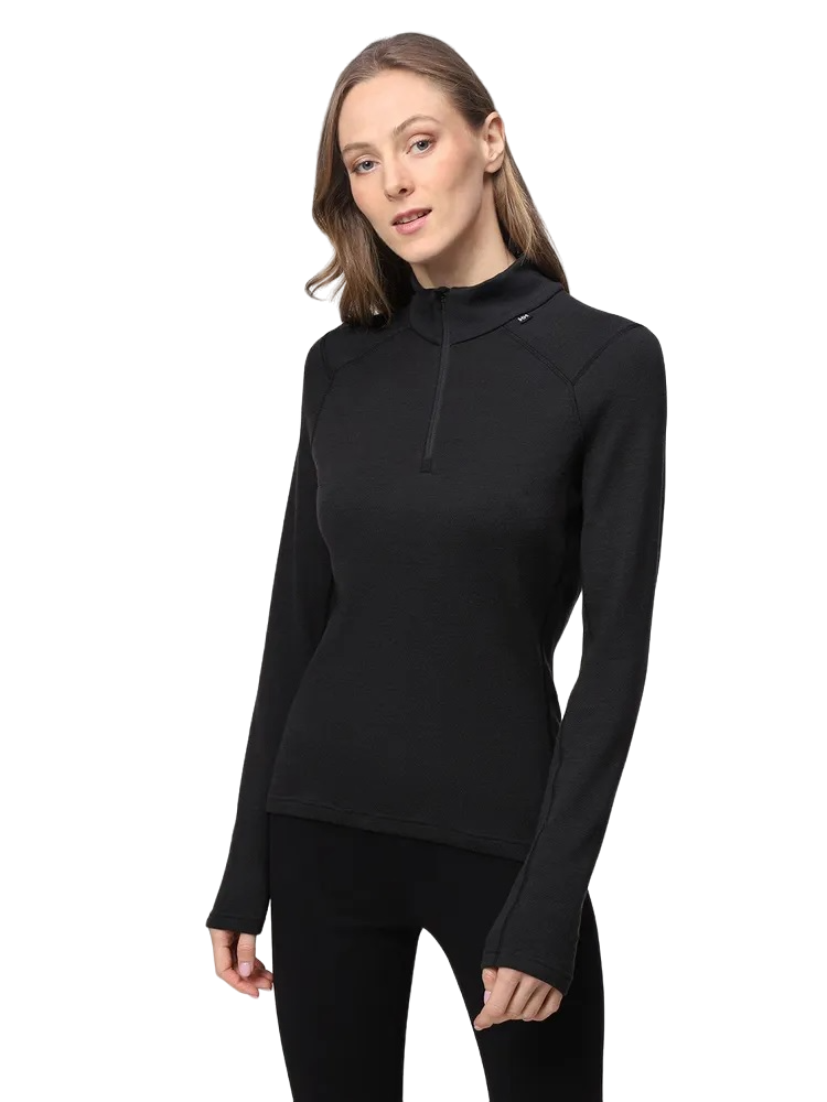 Лонгслив-термобелье Helly Hansen W LIFA MERINO MIDWEIGHT 1/2 для женщин, ZIM, чёрная - купить в Москве, цены на Мегамаркет
