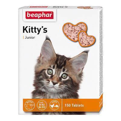 Витаминный комплекс для котят Beaphar Kittys Junior, 150 табл - отзывы  покупателей на маркетплейсе Мегамаркет | Артикул товара:100001281982