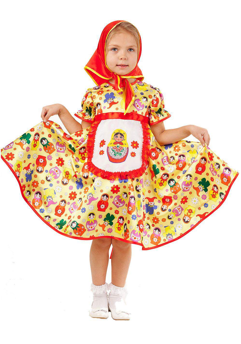 Карнавальный костюм Матрёшка красная КАРНАВАЛОФФ купить в интернет-магазине Wildberries