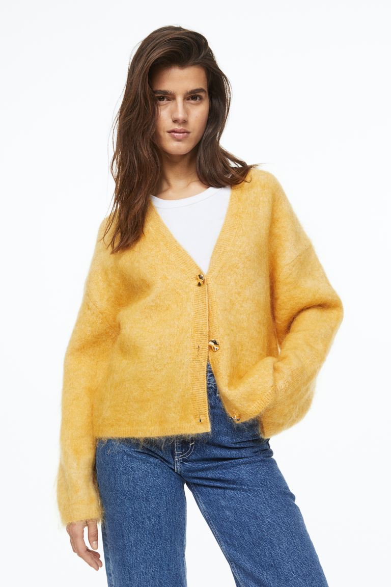 Yellow on sale fluffy cardigan