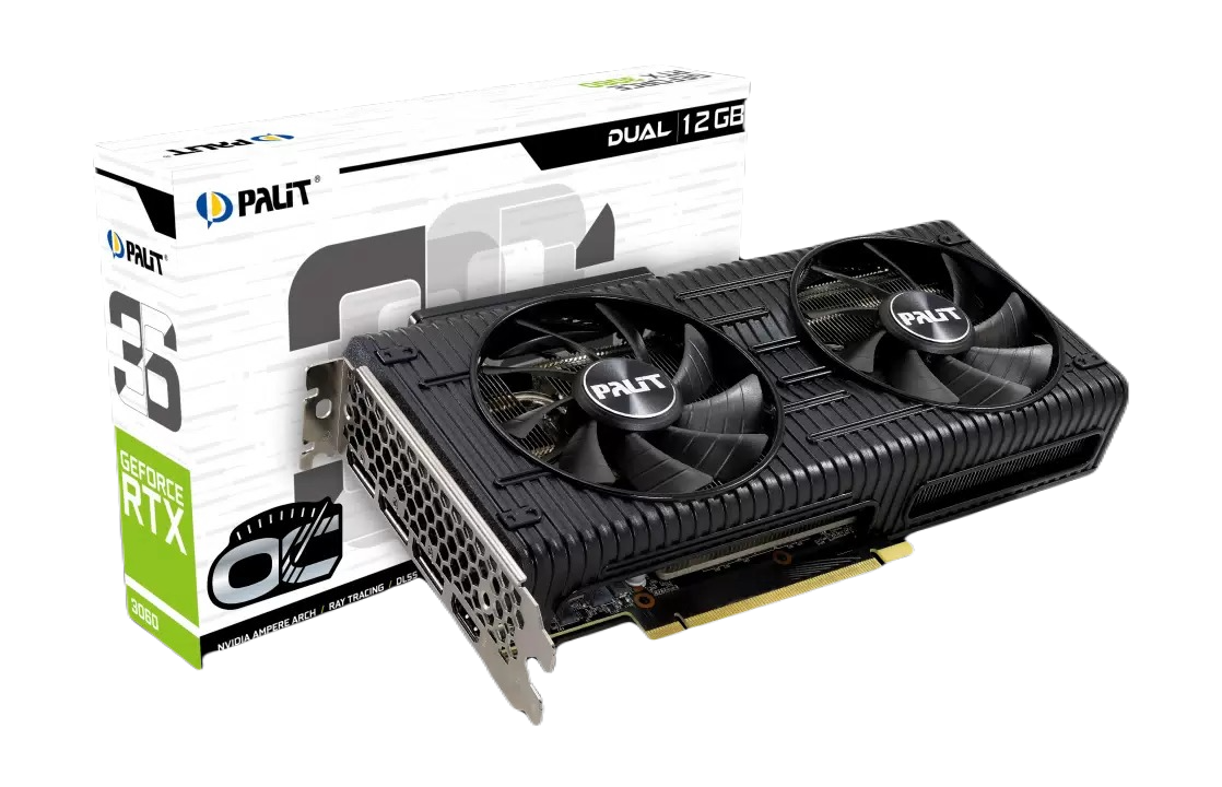Видеокарта Palit NVIDIA GeForce RTX 3060 DUAL OC LHR (NE63060T19K9