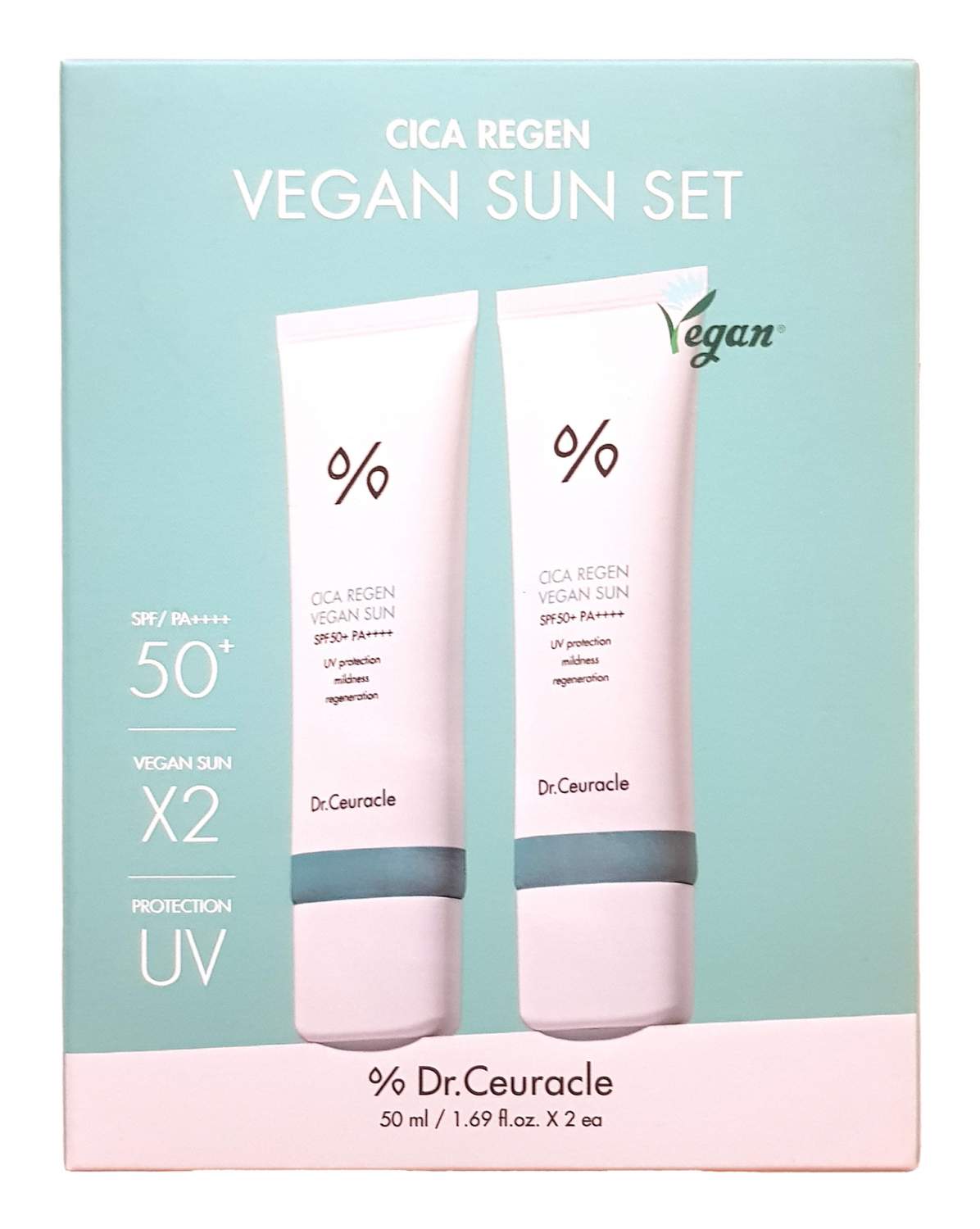 Купить набор Dr.Ceuracle Cica Regen Vegan Sun - Солнцезащитный веганский  крем с центеллой SPF 50+, цены на Мегамаркет | Артикул: 600011925660