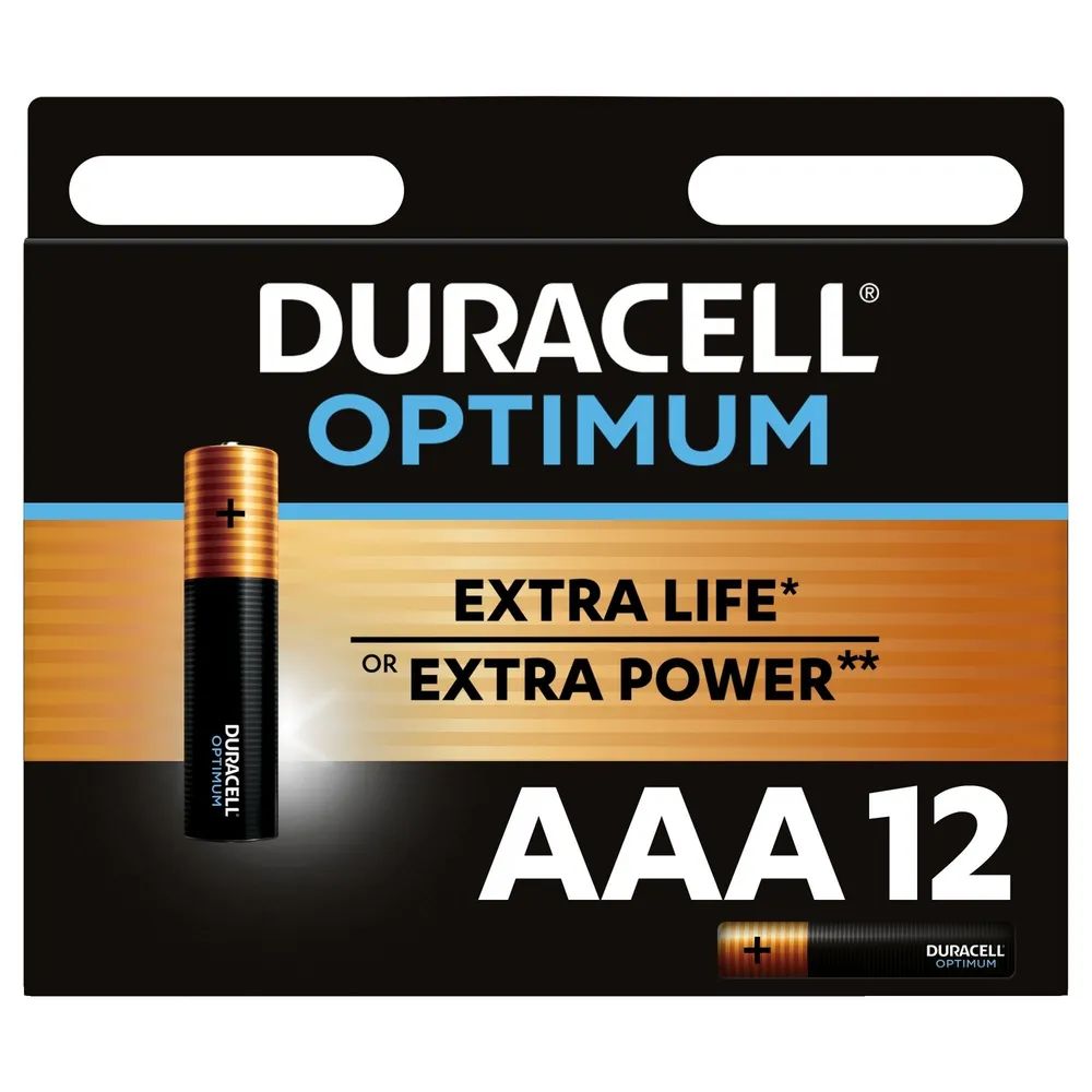 Батарейка Duracell ALKALINE OPTIMUM AAA 12 шт - отзывы покупателей на  маркетплейсе Мегамаркет | Артикул: 100043238082