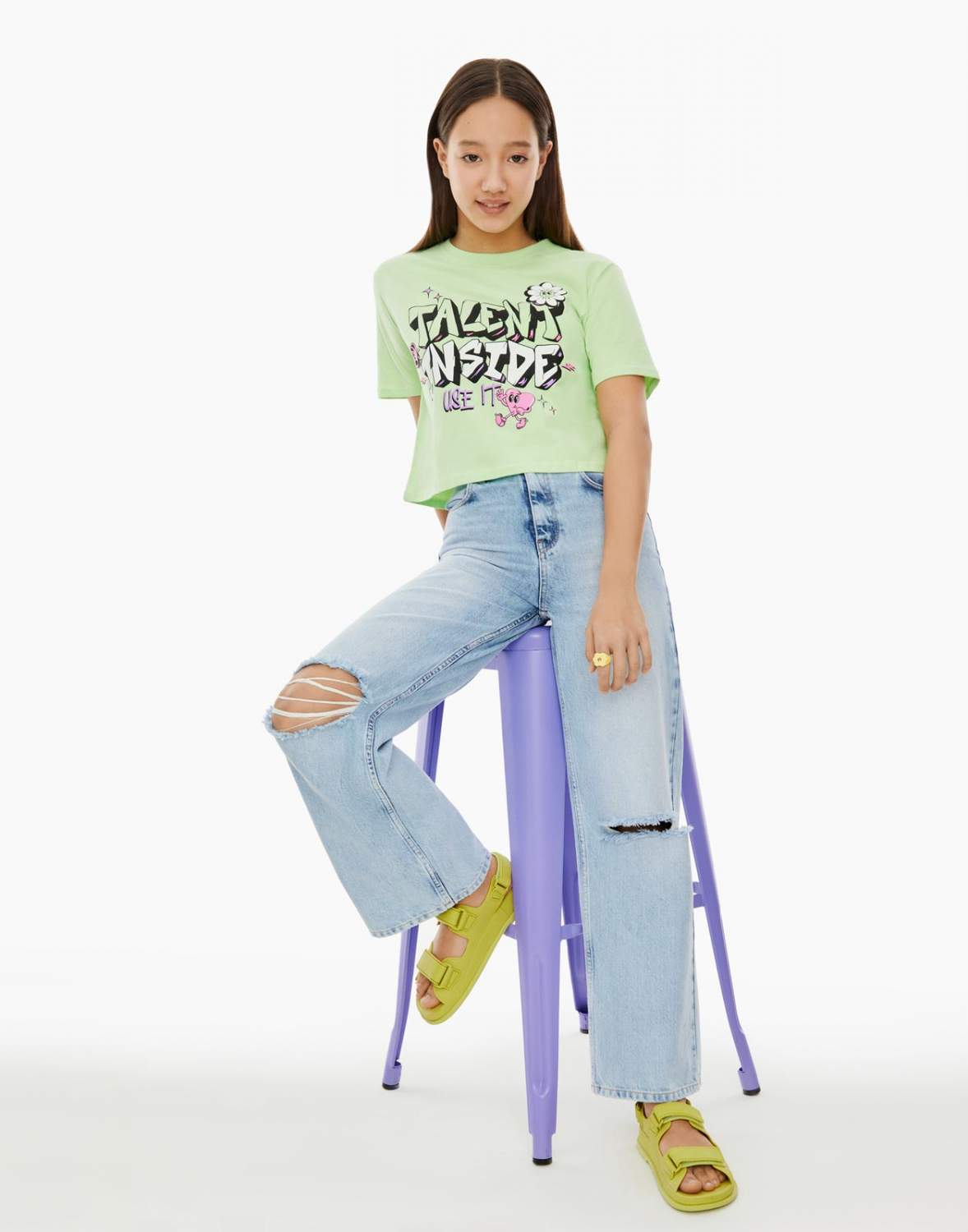 Купить джинсы Long leg с высокой талией для девочки р.146, цены наМегамаркет