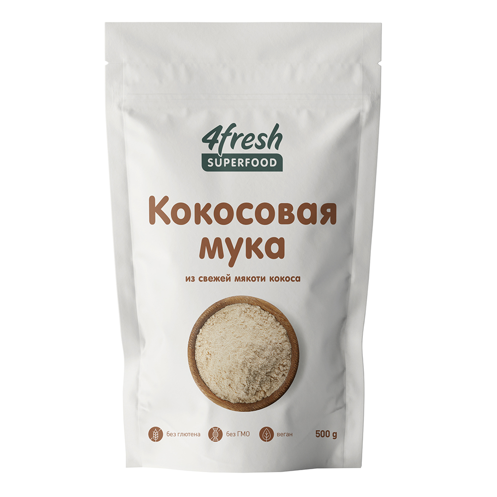 Кокосовая мука 4fresh food, 500 г – купить в Москве, цены в  интернет-магазинах на Мегамаркет