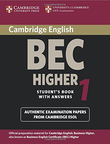 Cambridge BEC Higher 1 Practice Tests Students Book with