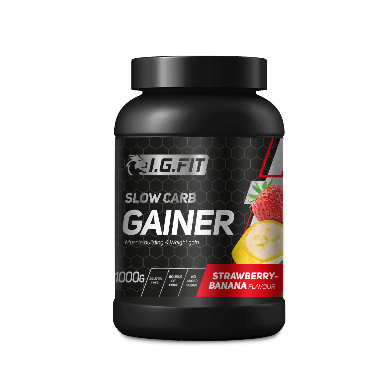 Гейнер PLATINUM GAINER I.G.FIT со вкусом клубника-банан, 1000 г – купить в  Москве, цены в интернет-магазинах на Мегамаркет