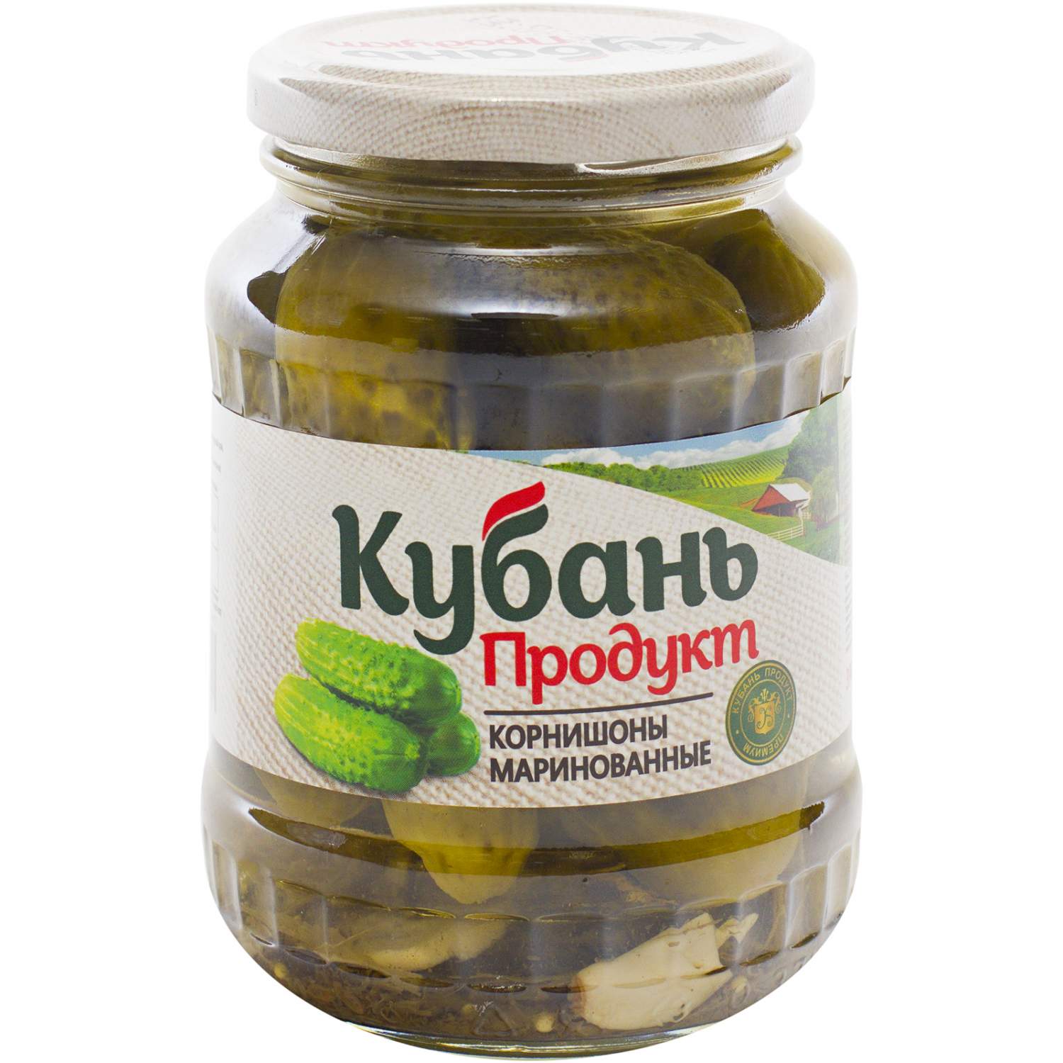 Купить огурцы маринованный Кубань продукт стеклянная банка 390 г, цены на  Мегамаркет | Артикул: 100028814092