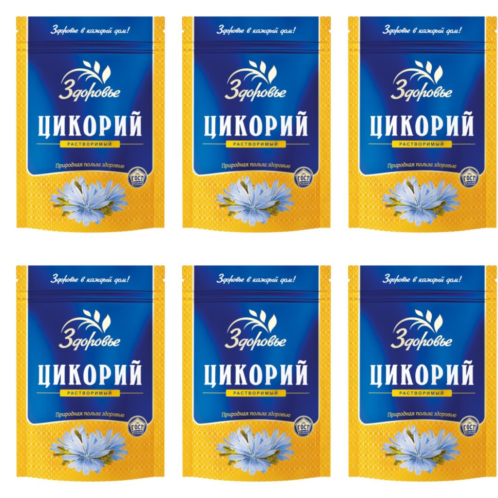 Цикорий Здоровье натуральный гранулированный растворимый, 100 г x 6 шт –  купить в Москве, цены в интернет-магазинах на Мегамаркет