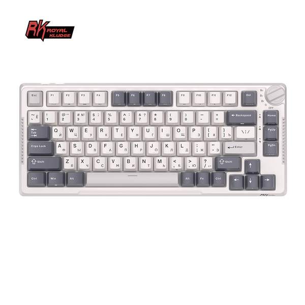 Беспроводная клавиатура Royal Kludge RK-H81 RGB Белая/Time Machine (голубые свит