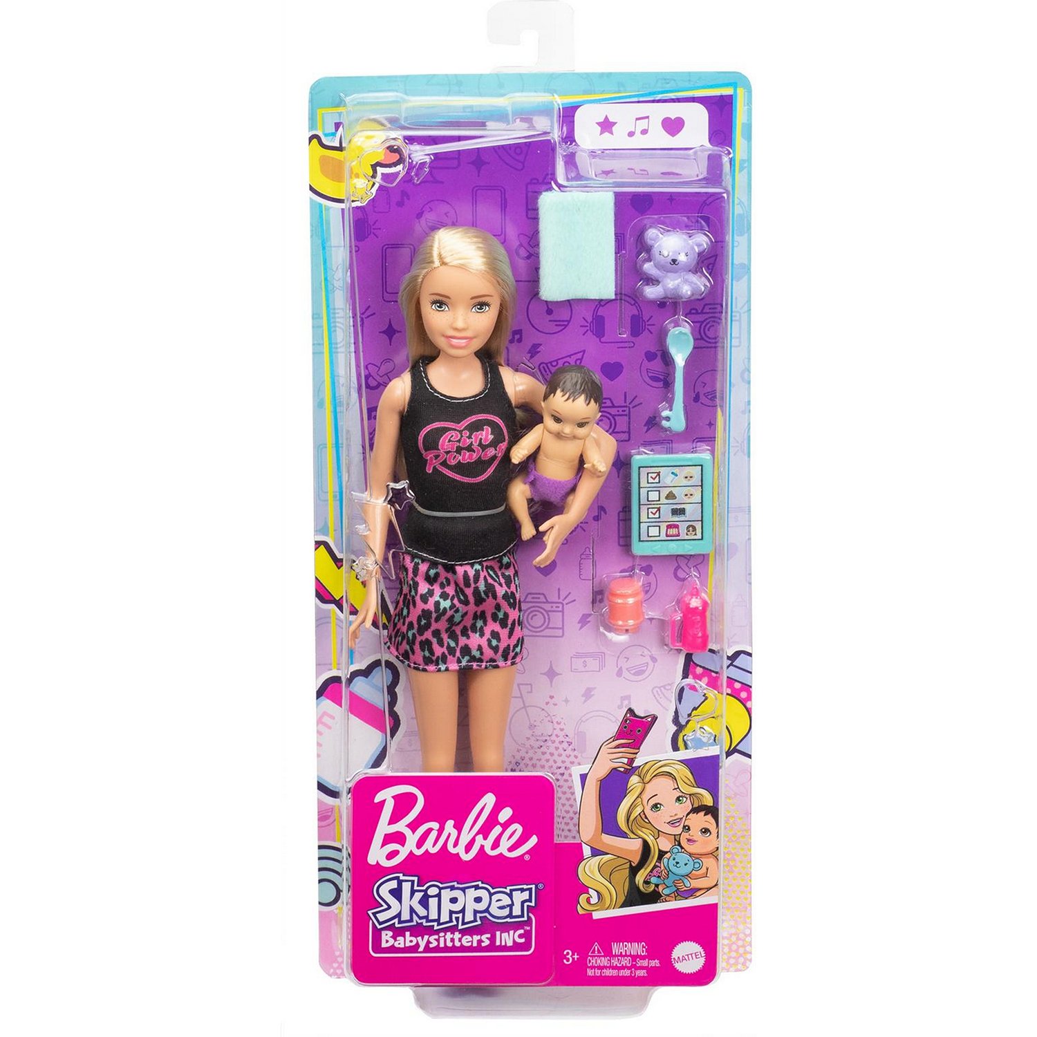 Купить barbie Игровой набор Няня Блондинка с малышом и аксессуарами  GRP10/GRP13, цены на Мегамаркет