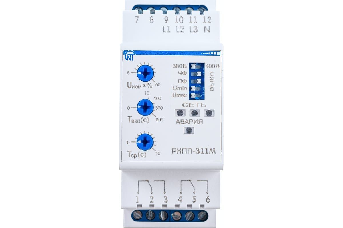 Трехфазное реле контроля напряжения РНПП-311 3А на DIN-рейку 3425600311 купить п