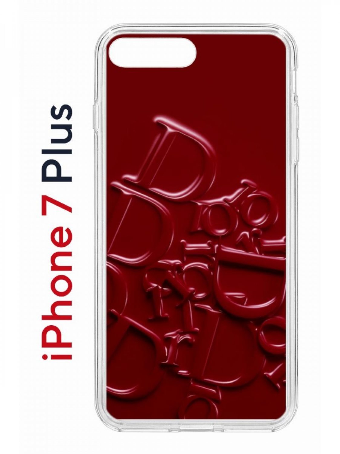 Чехол на iPhone 7 Plus/8 Plus с принтом Kruche Print Dior, бампер с защитой  камеры, купить в Москве, цены в интернет-магазинах на Мегамаркет