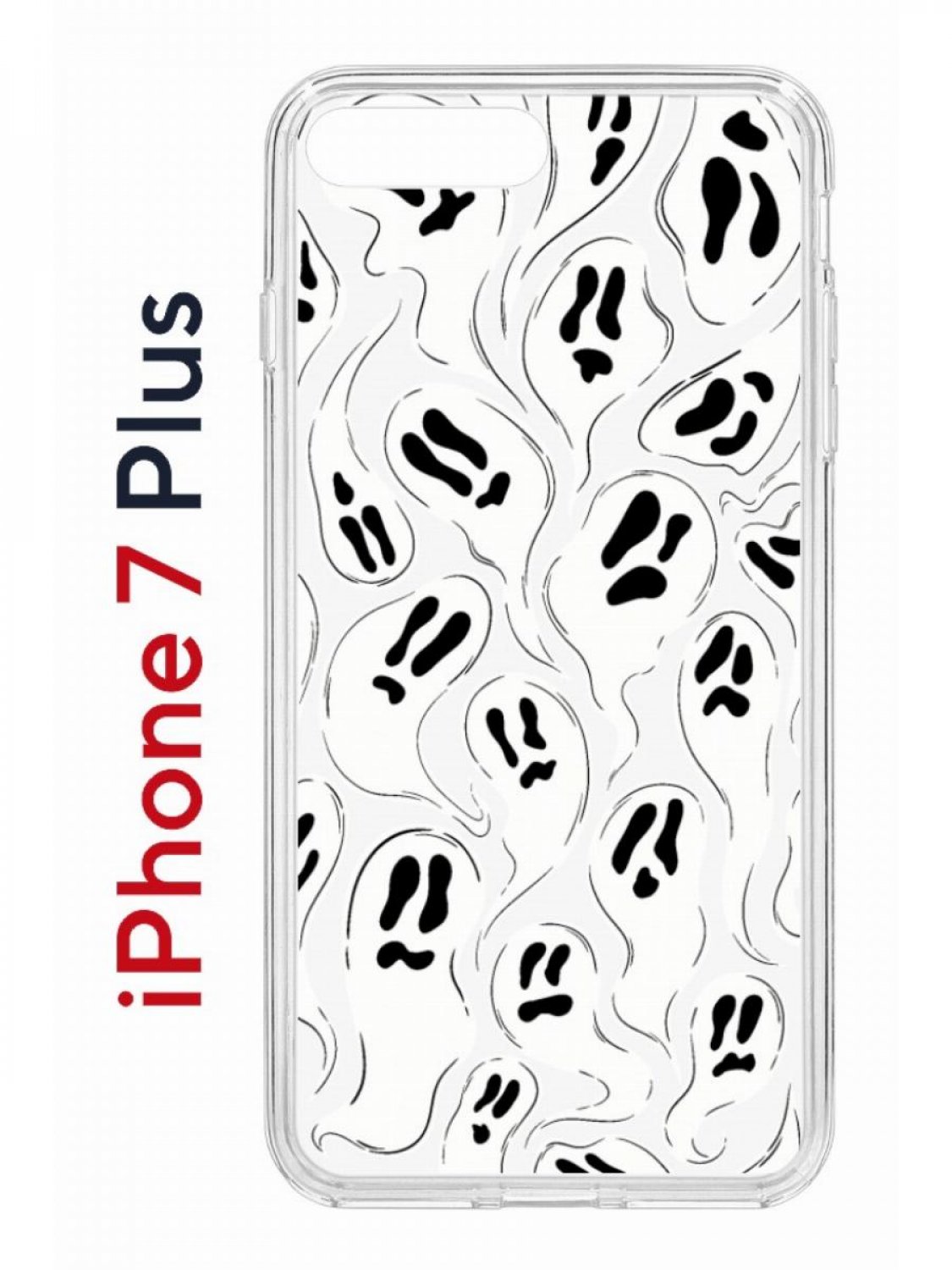 Чехол на iPhone 7 Plus/8 Plus с принтом Kruche Print Призраки, бампер с  защитой камеры, купить в Москве, цены в интернет-магазинах на Мегамаркет