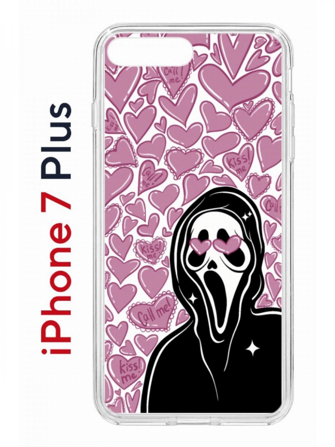 Чехол на iPhone 7 Plus/8 Plus Kruche Print Любовь и Крик, бампер с защитой  камеры, купить в Москве, цены в интернет-магазинах на Мегамаркет