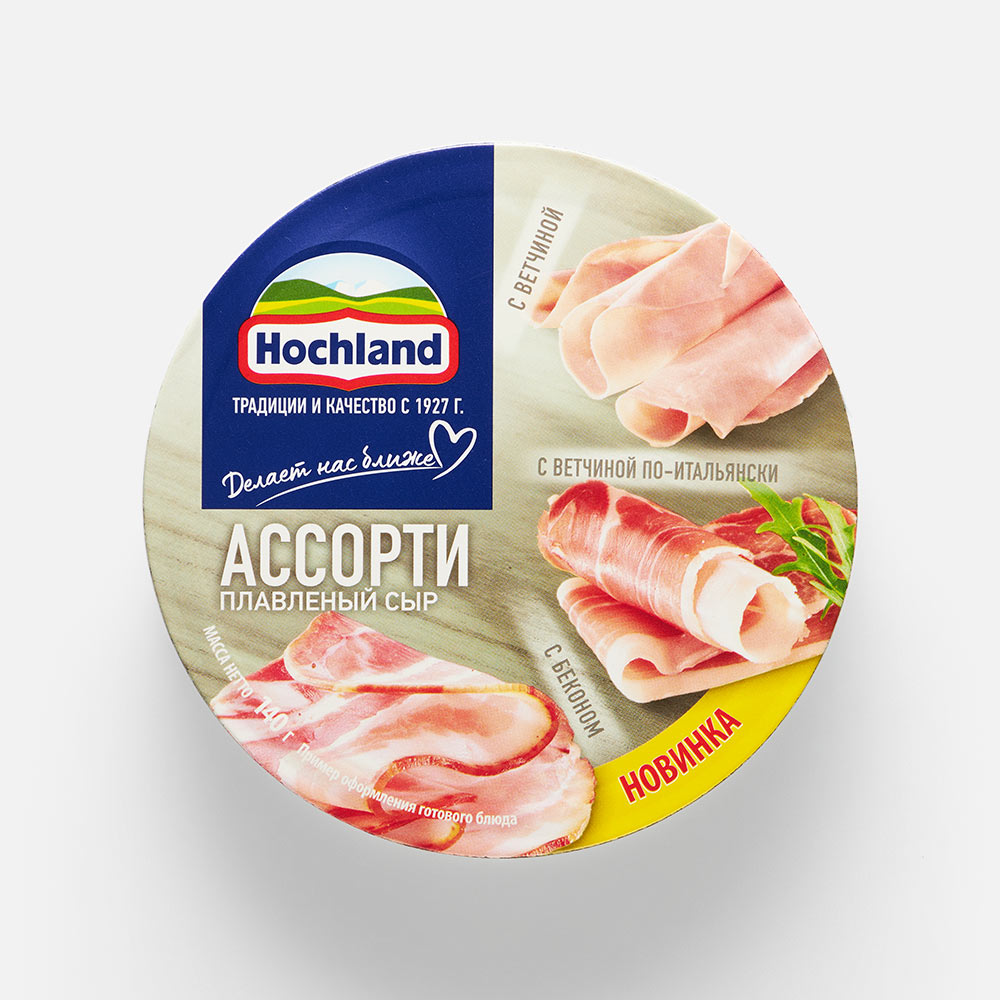 Купить сыр плавленый Hochland ассорти Мясное 140 г, цены на Мегамаркет |  Артикул: 100029463045