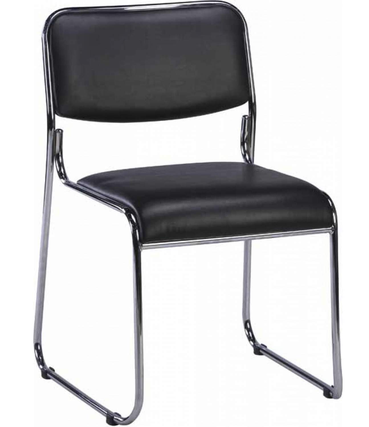 Стул BN_TQ_стул ECHAIR-802 VP К/З черный, без подл., хром