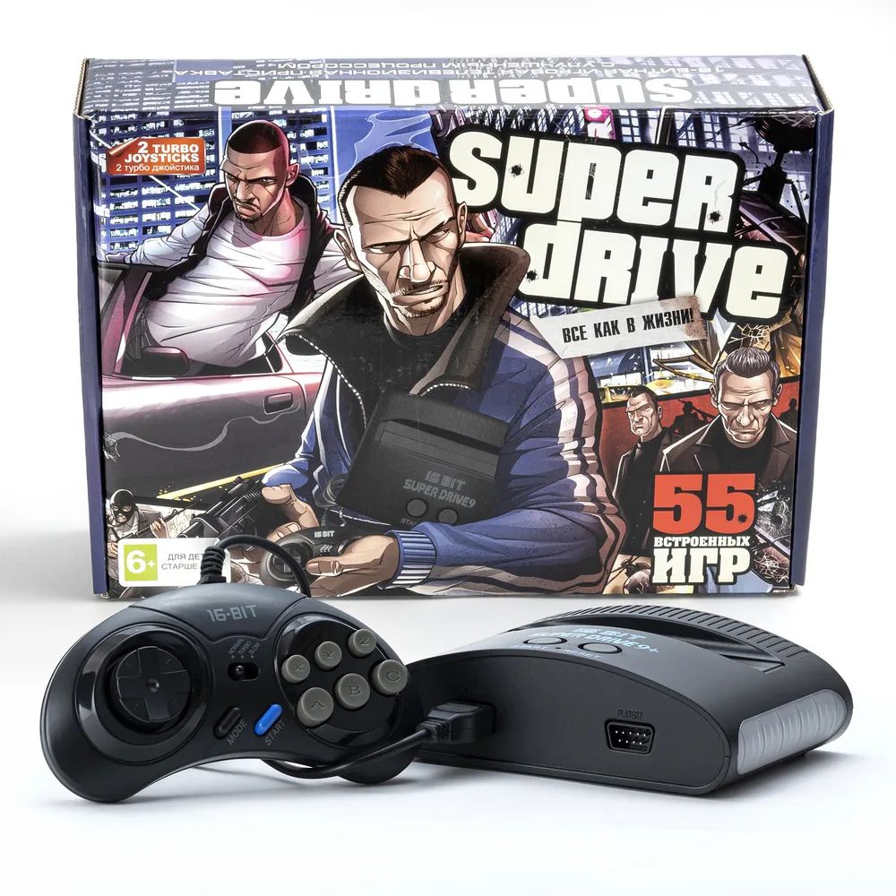 Игровая приставка SUPER DRIVE GTA-55 4 16BIT – купить в Москве, цены в  интернет-магазинах на Мегамаркет