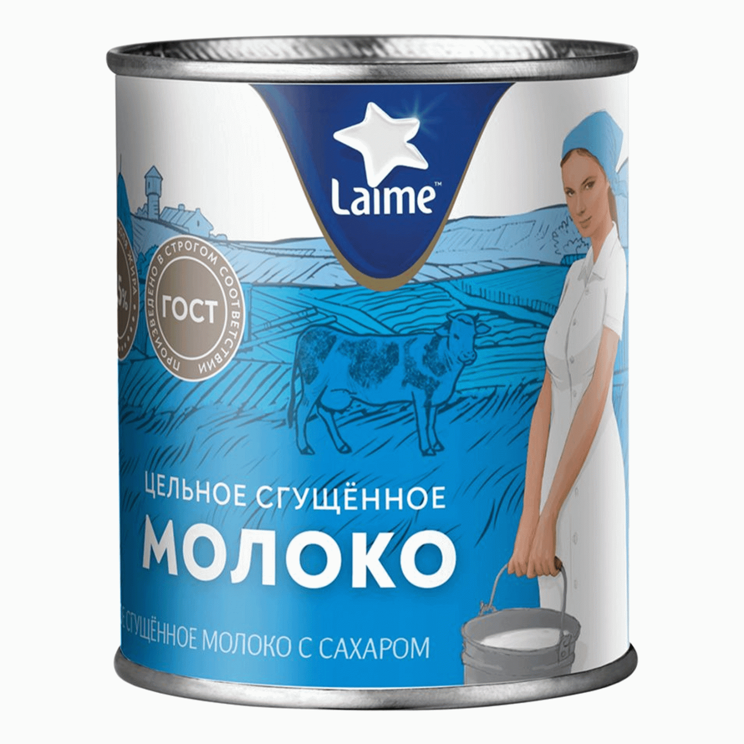 Купить молоко сгущённое Laime цельное, с сахаром, ГОСТ, 8,5%, в железной  банке, 360 г, цены на Мегамаркет | Артикул: 100054097408