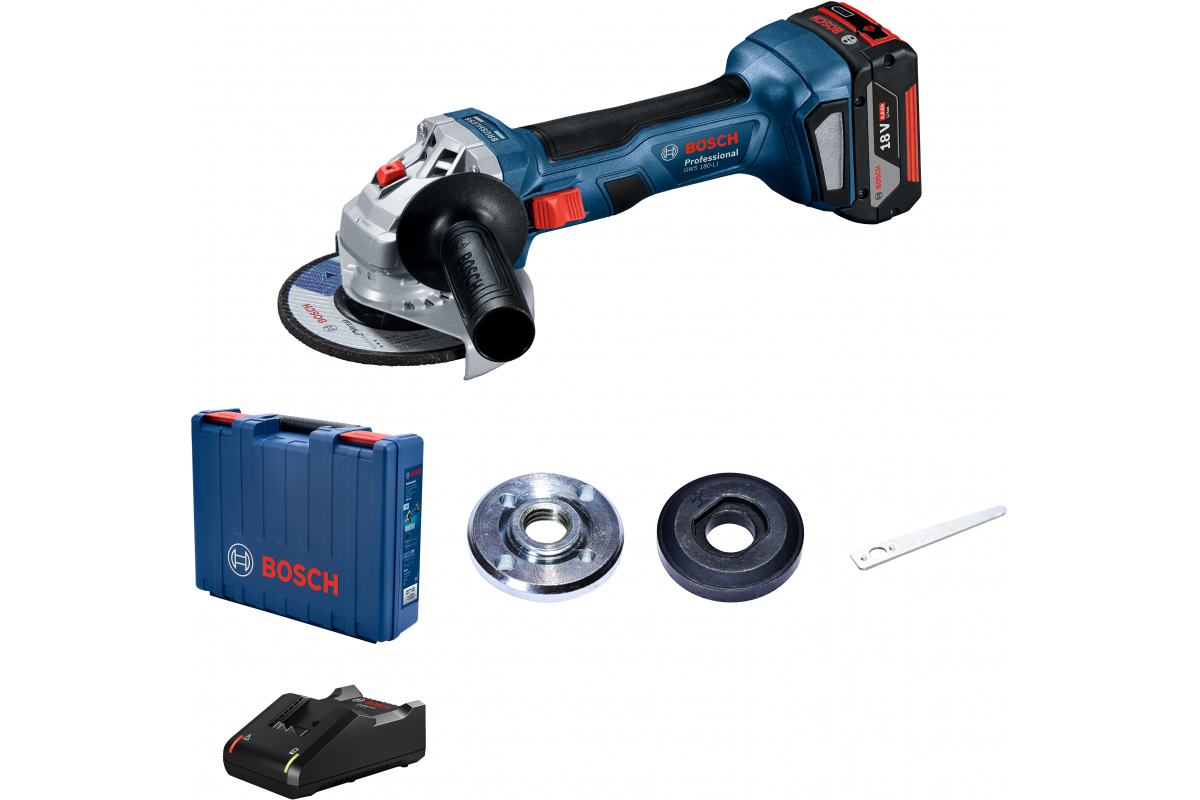 Углошлифовальная машина Bosch GWS 180-LI 11000об/мин рез.шпин.:M14 d=125мм  купить, цены в Москве на Мегамаркет