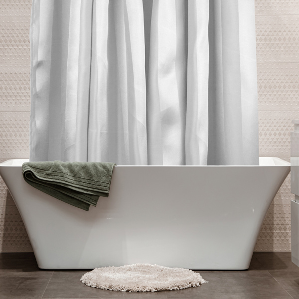 Тканевая шторка для ванной дизайн