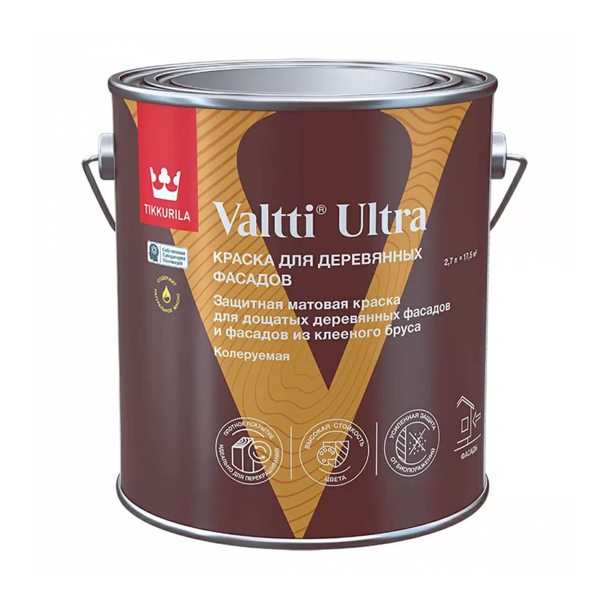 Краска для деревянных фасадов Tikkurila Valtti Ultra, матовая, база А,  белая, 2,7 л - отзывы покупателей на Мегамаркет | 600012650339