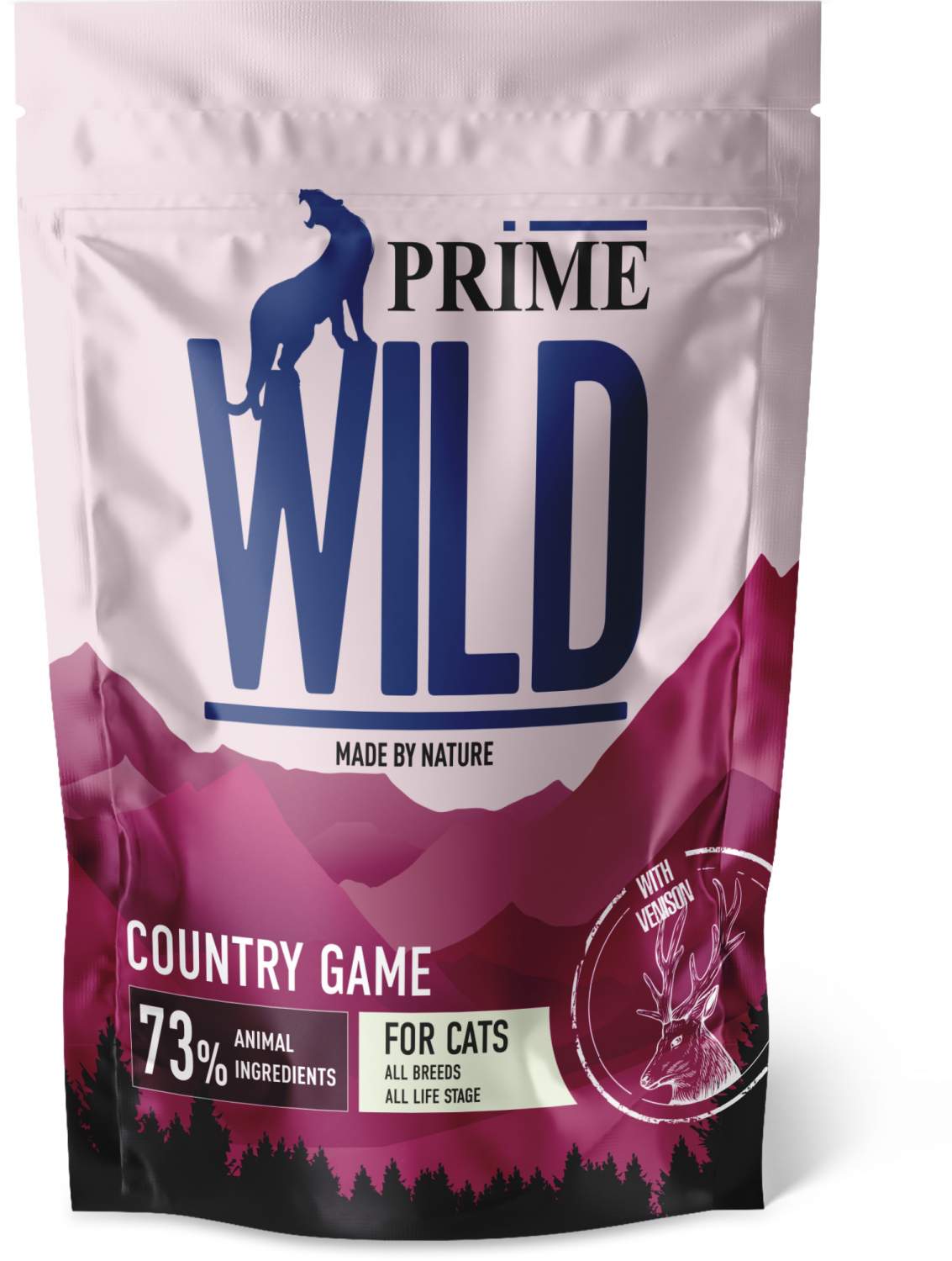 Сухой корм для кошек и котят PRIME WILD GF COUNRTY GAME с уткой и олениной,  500г - отзывы покупателей на Мегамаркет