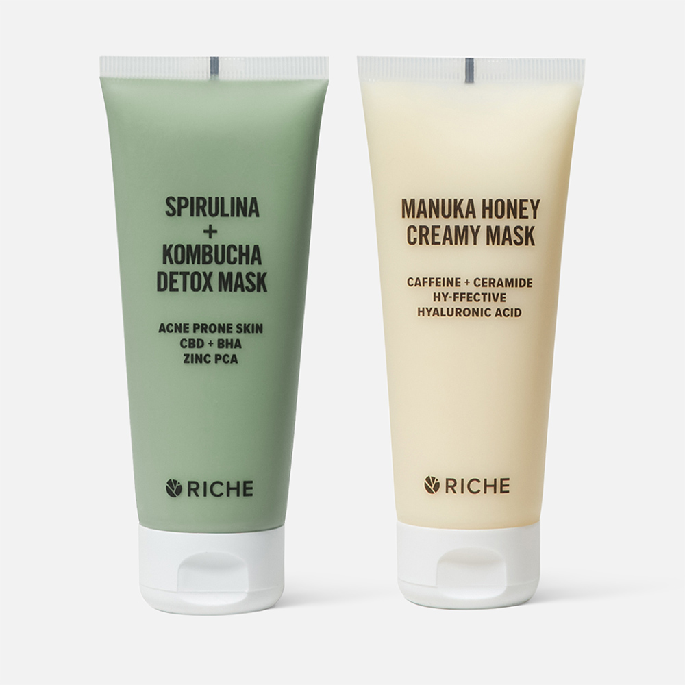 Купить набор масок для лица RICHE Manuka Honey Spirulina + Kombucha