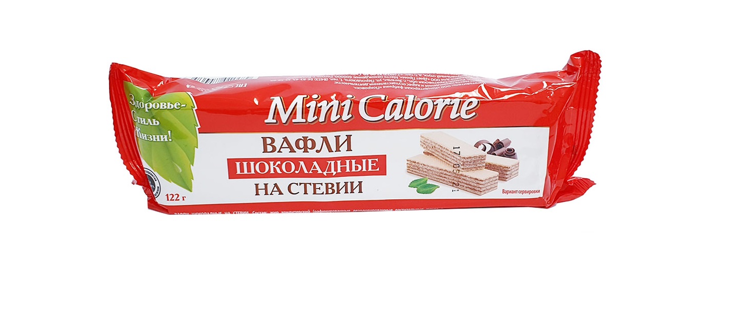 Купить вафли Mini Calorie Шоколадные на стевии 122 г, 2 шт, цены на  Мегамаркет | Артикул: 600012360899