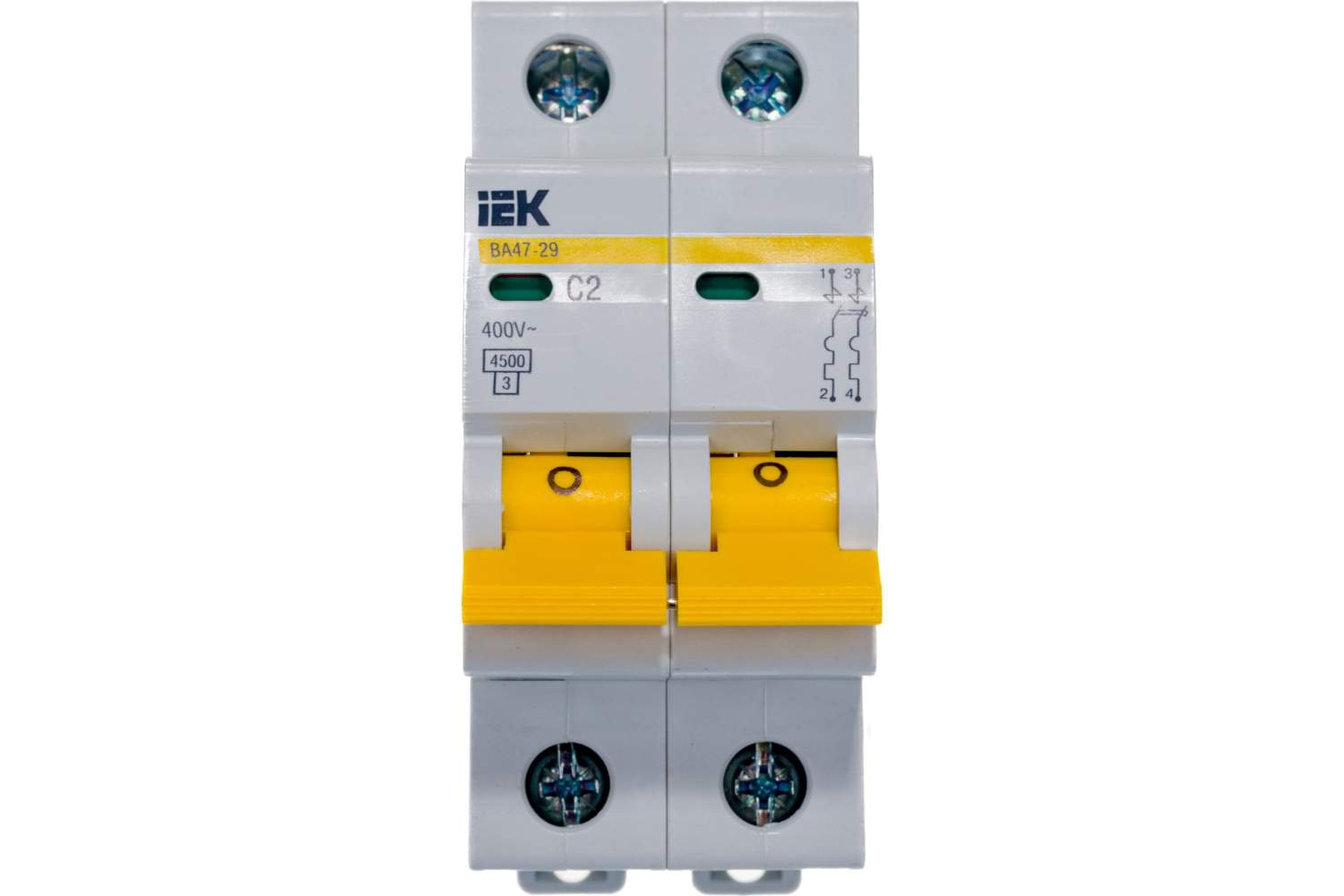 IEK Выключатель авт. мод. 2п C 2А ВА 47-29 4.5кА ИЭК MVA20-2-002-C ...