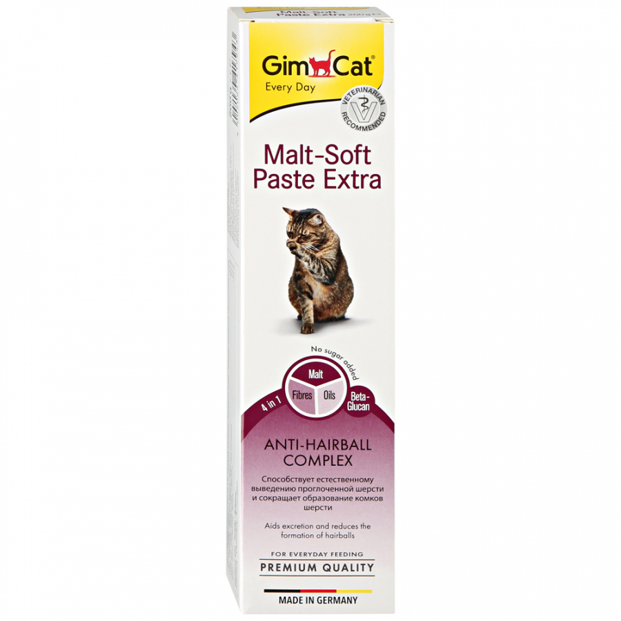 Паста для кошек GimCat Malt-Soft Paste Extra, для выведения шерсти, 200 г -  отзывы покупателей на маркетплейсе Мегамаркет | Артикул товара:600002101276