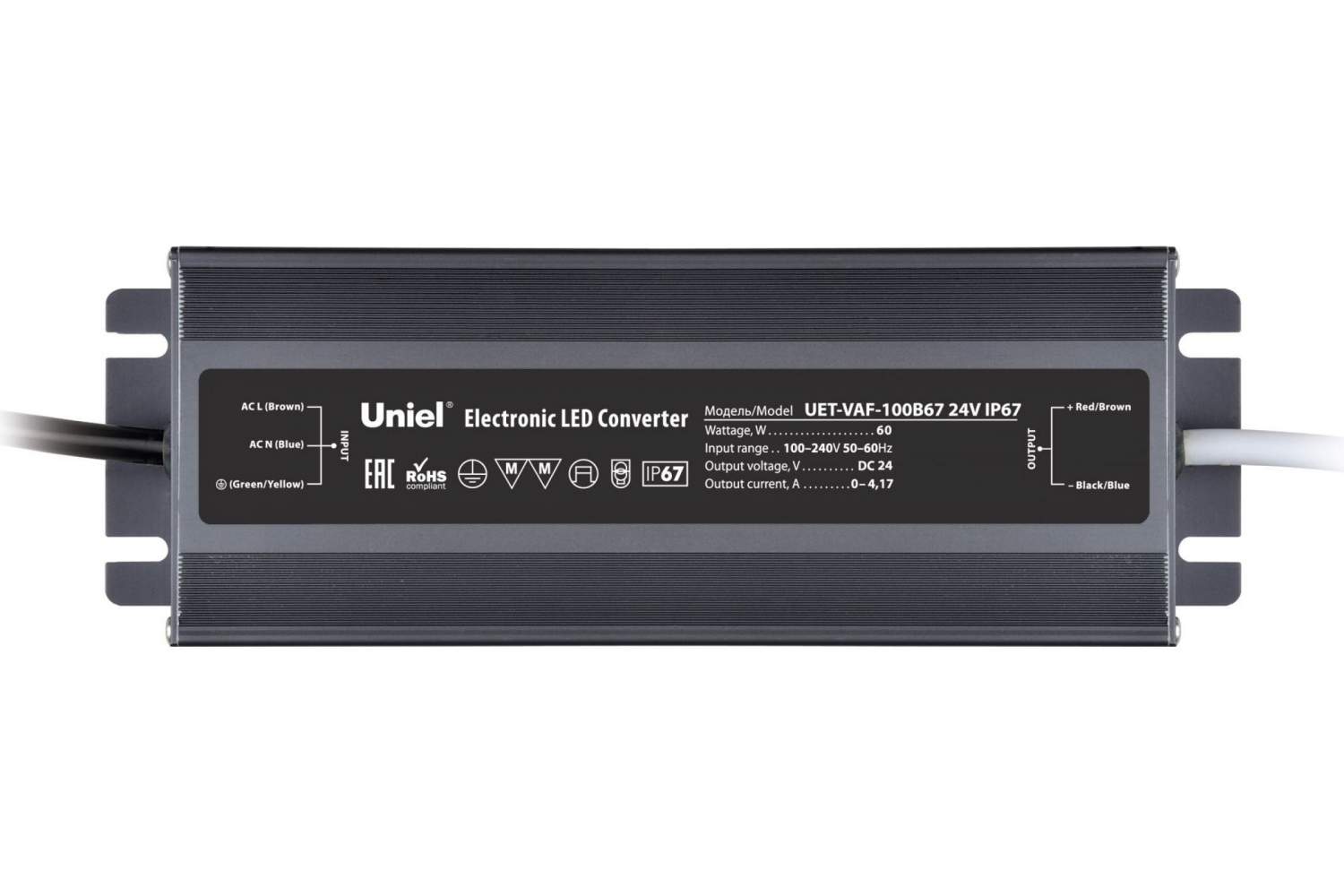 Подключение блока uniel Uniel Блок питания ультратонкий UET-VAF-100B67 24V IP67 UL-00009367 купить в инт