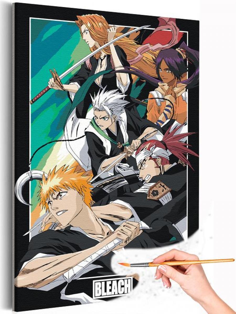 Картина по номерам Живопись по номерам Блич команда Аниме Bleach Мульт Для  детей 40х60 – купить в Москве, цены в интернет-магазинах на Мегамаркет