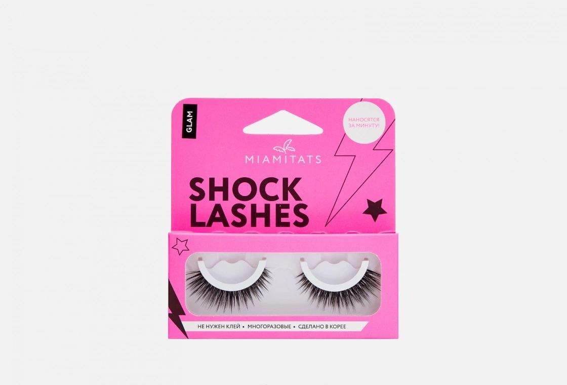 Купить ресницы накладные Miamitats Shock Lashes Glam многоразовые, 1 пара,  цены на Мегамаркет | Артикул: 100047349203