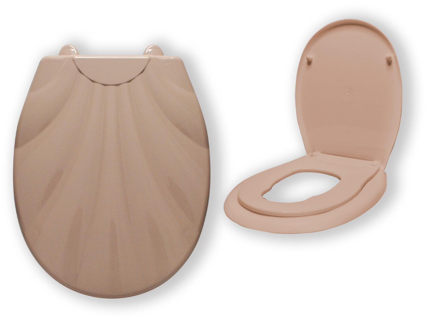 Сиденье для унитаза ATLANFA с детским вкладышем LUX Ракушка, бежевый ...