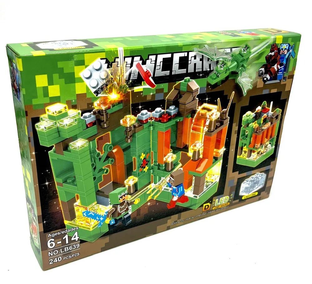 Конструктор Minecraft My World, с Led подсветкой, Битва за Крепость в  Джунглях, 240 дет. - купить в Москве, цены на Мегамаркет | 600009698343