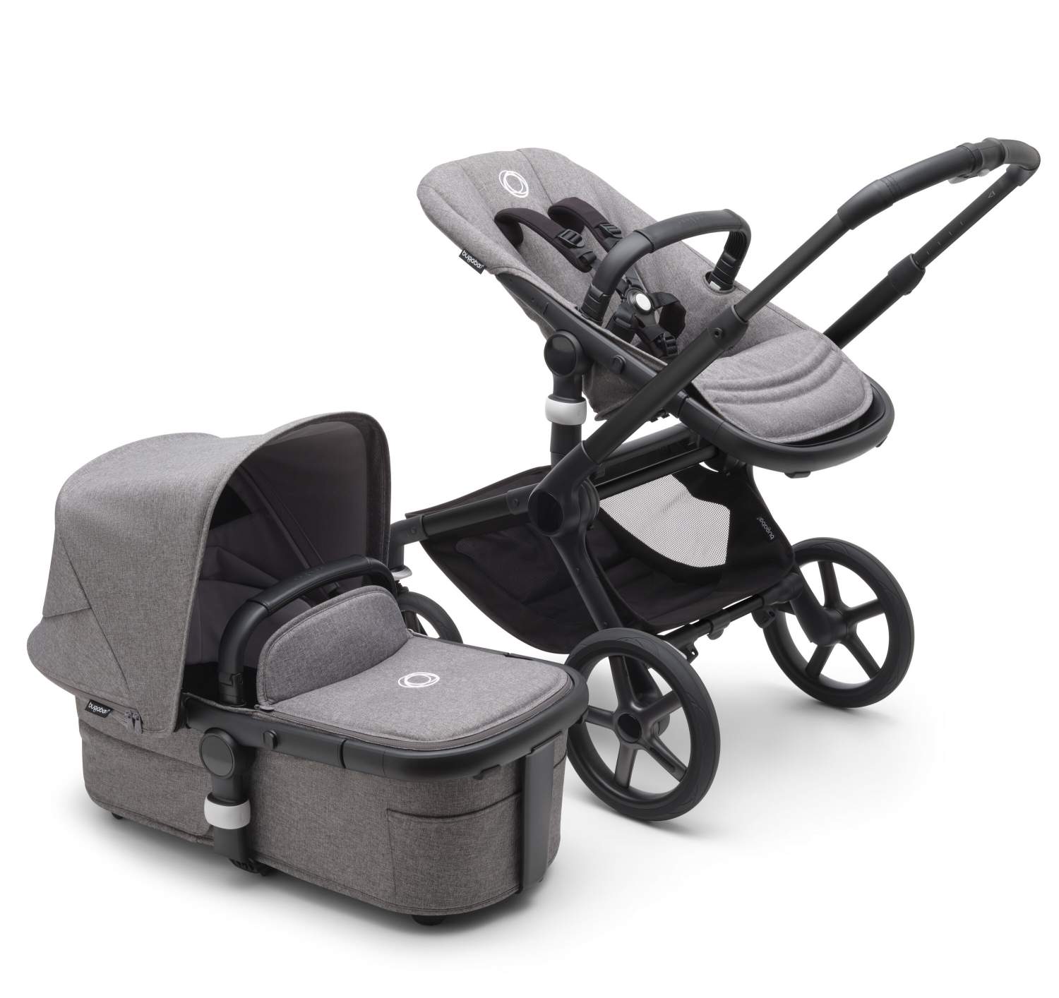 Купить коляска 2 в 1 Bugaboo Fox 5 Complete Black Grey Melange Grey  Melange, цены на Мегамаркет | Артикул: 600013090689