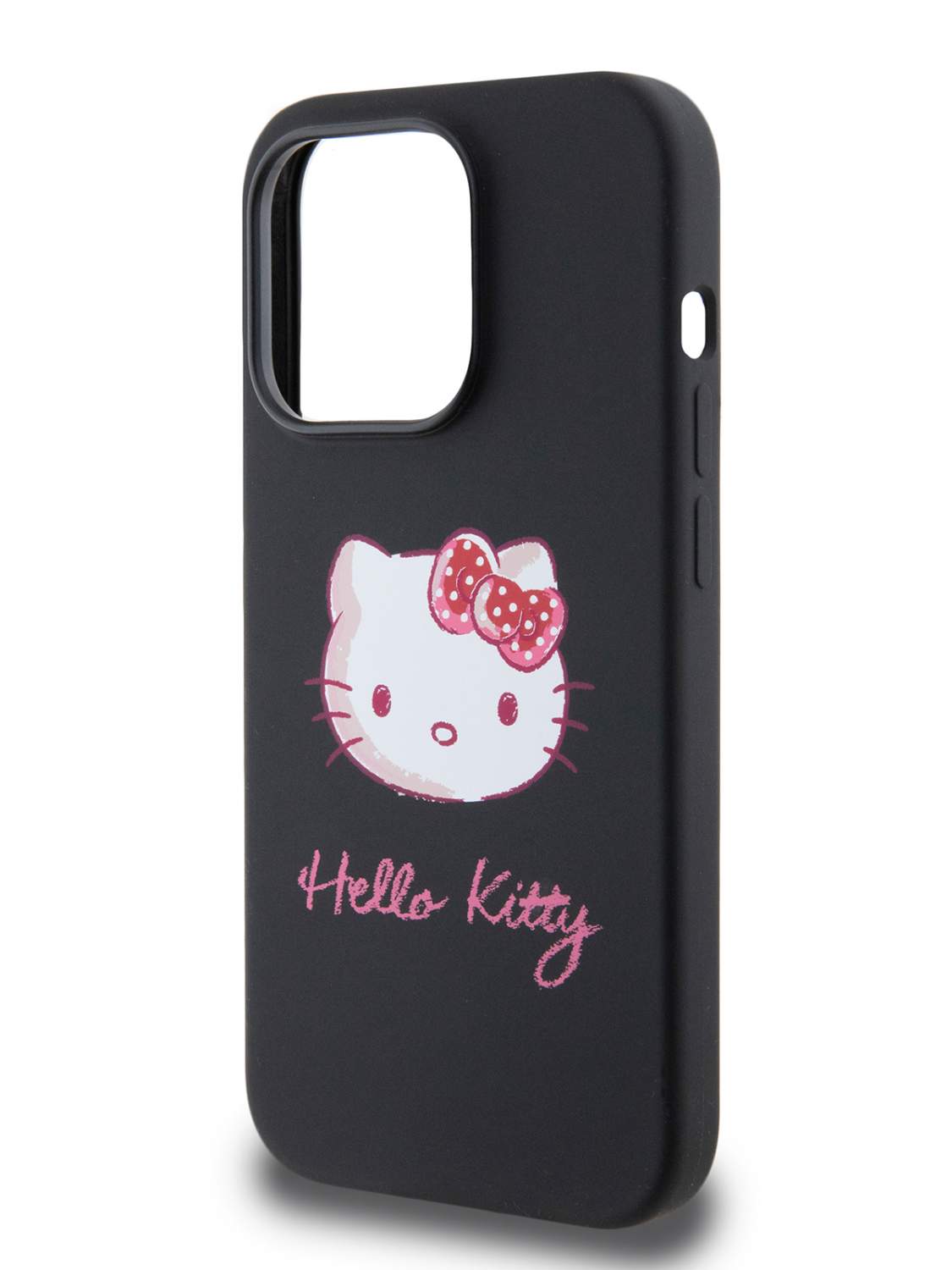 Чехол Hello Kitty для iPhone 15 Pro Max с эффектом Soft touch Sketch Kitty  черный, купить в Москве, цены в интернет-магазинах на Мегамаркет