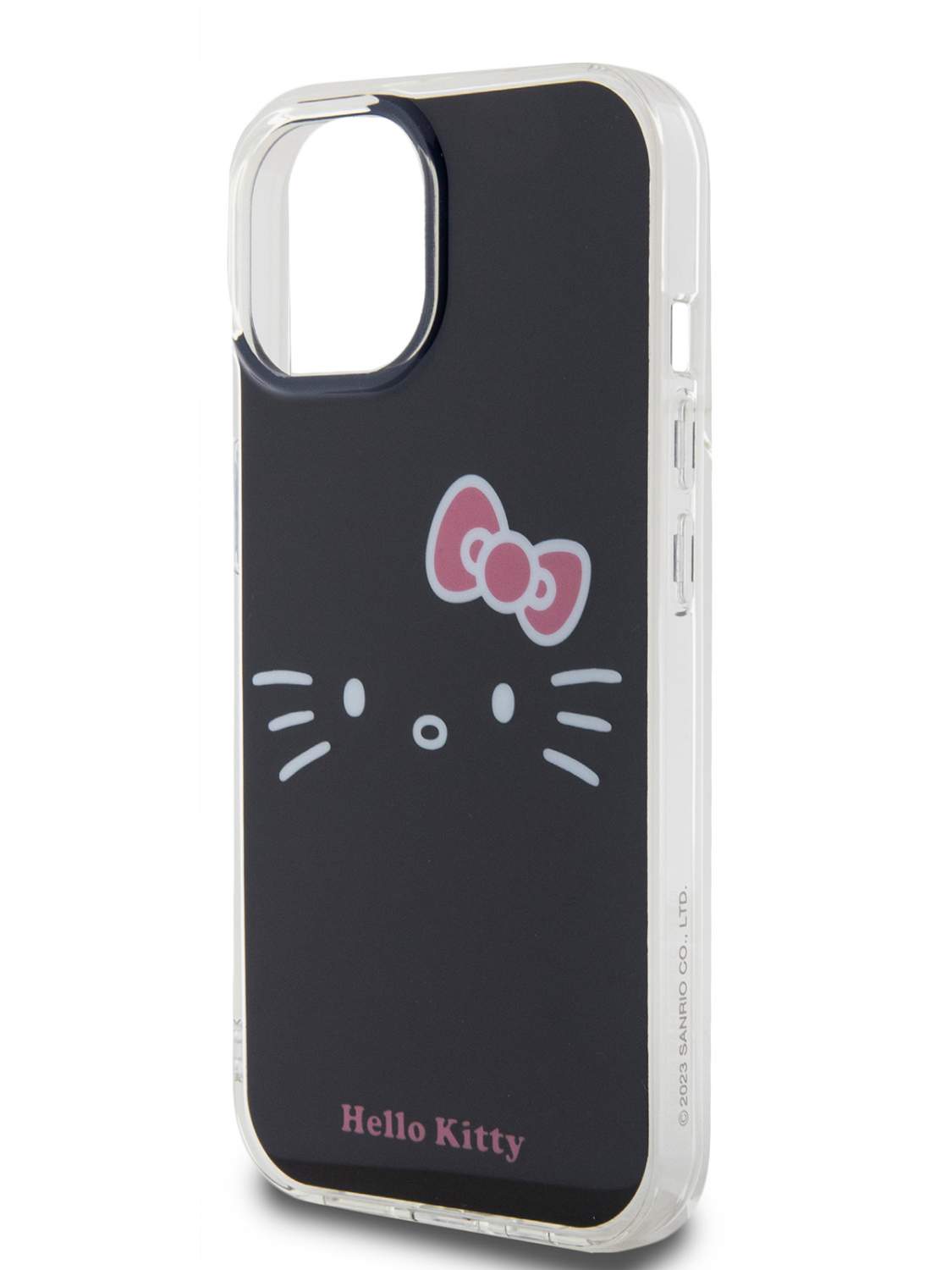 Чехол Hello Kitty для iPhone 15 ударопрочный с принтом Kitty Face, черный,  купить в Москве, цены в интернет-магазинах на Мегамаркет