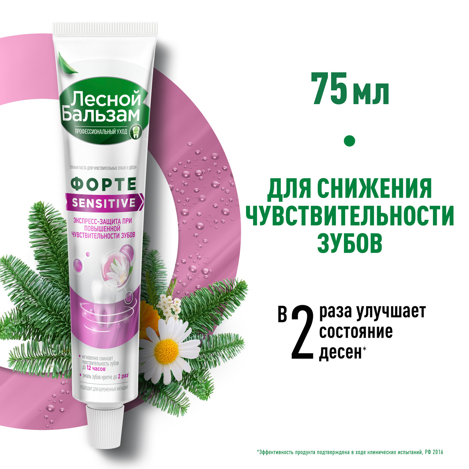 Лесной Бальзам зубная паста для чувствительных зубов и десен 75 мл - отзывы  покупателей на Мегамаркет | зубные пасты 65500151