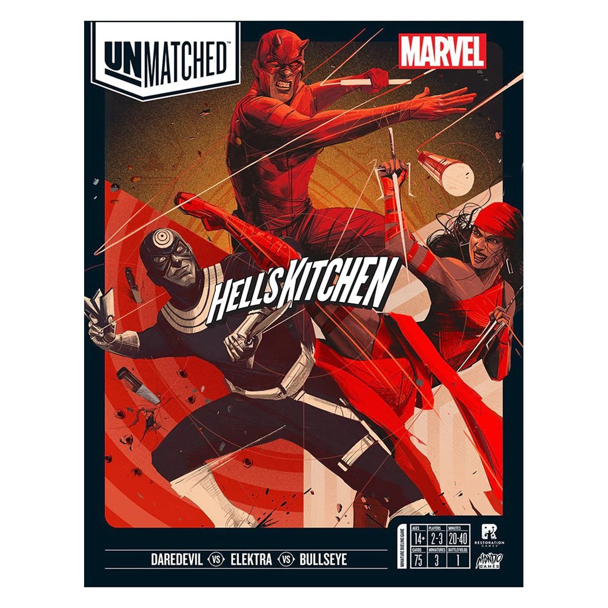 Настольная игра Mondo Games Unmatched Marvel Hells Kitchen (на английском)  – купить в Москве, цены в интернет-магазинах на Мегамаркет